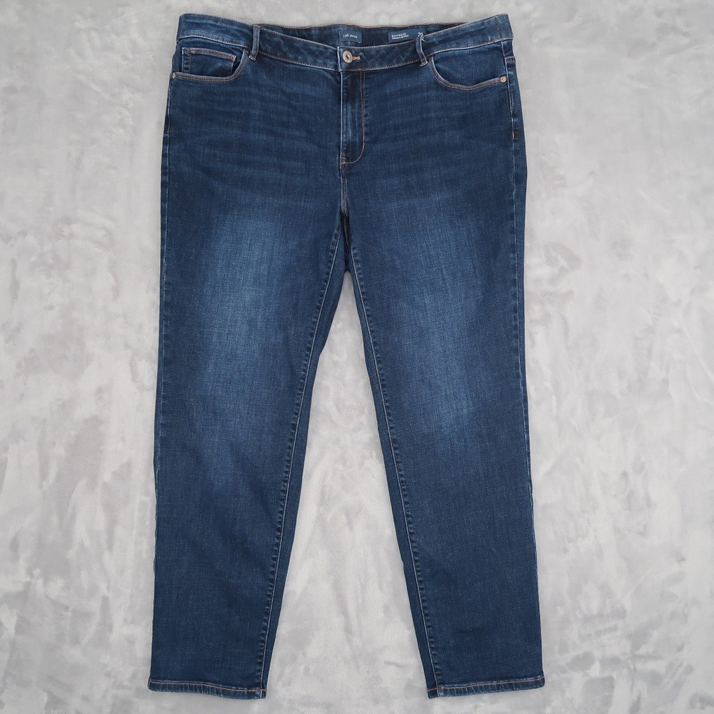 J.Jill Jeans Women 20R Fits 39x30 Blue Boyfriend Straight-Leg Ankle Dark Wash